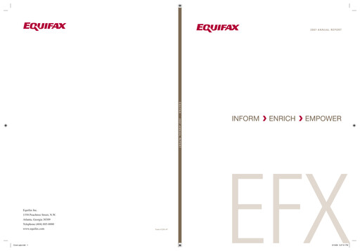 Thumbnail Equifax Annual Report 2007