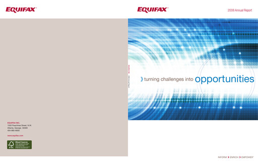 Thumbnail Equifax Annual Report 2008