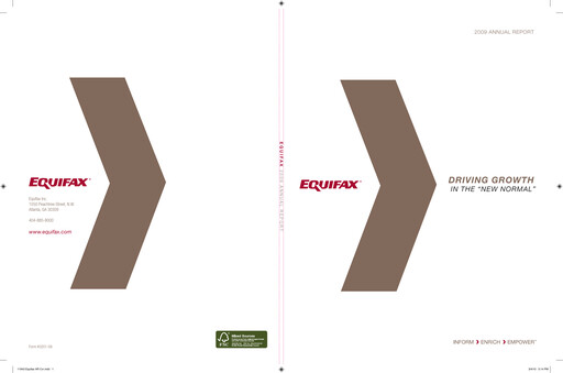 Thumbnail Equifax Annual Report 2009