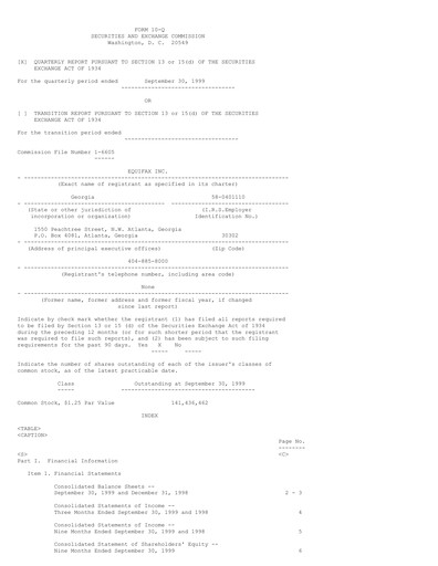 Thumbnail Equifax Quarterly Report 1999-q3