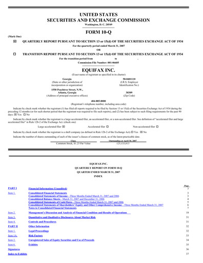 Thumbnail Equifax Quarterly Report 2007-q1