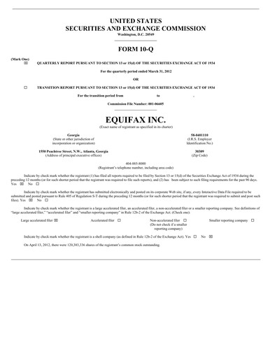 Thumbnail Equifax Quarterly Report 2012-q1