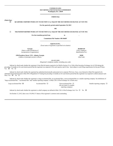 Thumbnail Equifax Quarterly Report 2012-q3