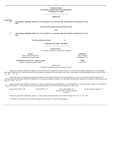 Thumbnail Equifax Quarterly Report 2014-q3