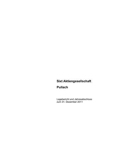 Thumbnail Sixt Financial Statement 2011