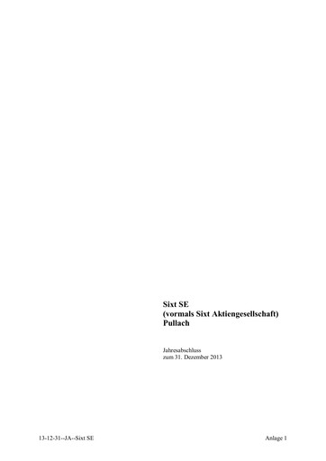 Miniature Sixt Bilan financier 2013