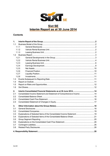 Thumbnail Sixt Half-year Report 2014-h1