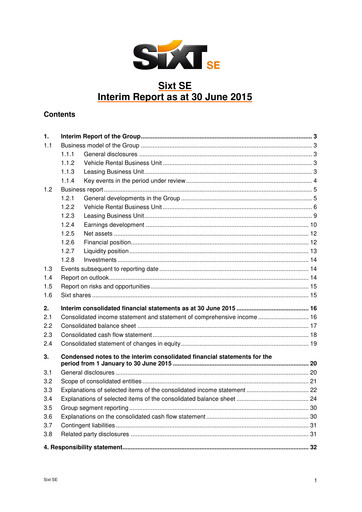Thumbnail Sixt Half-year Report 2015-h1
