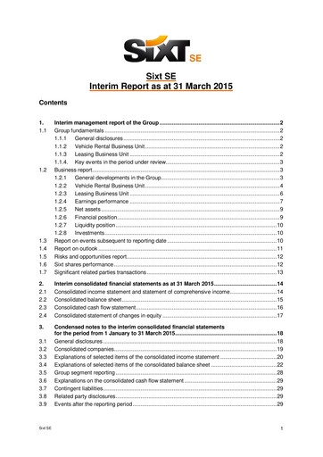 Thumbnail Sixt Quarterly Report 2015-q1