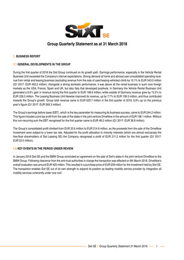 Thumbnail Sixt Quarterly Report 2018-q1