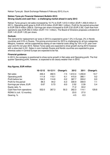 Thumbnail Nokian Tyres
 Financial Report 2012