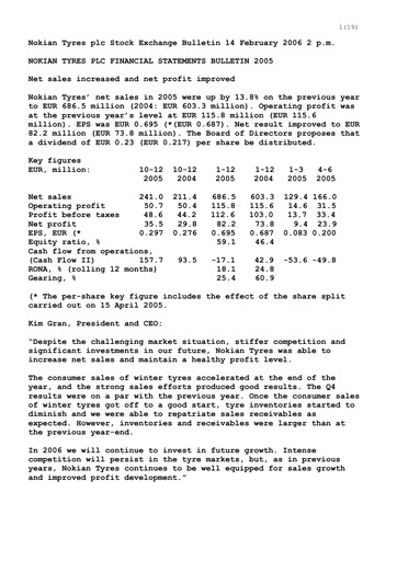 Thumbnail Nokian Tyres
 Financial Statement 2005