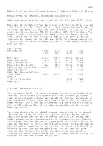 Thumbnail Nokian Tyres
 Financial Statement 2008