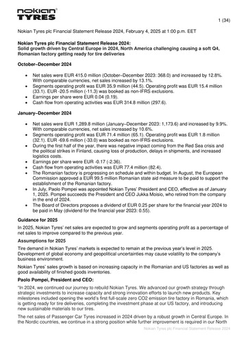 Thumbnail Nokian Tyres
 Financial Statement 2024