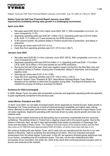 Thumbnail Nokian Tyres
 Half-year Report 2024-h1