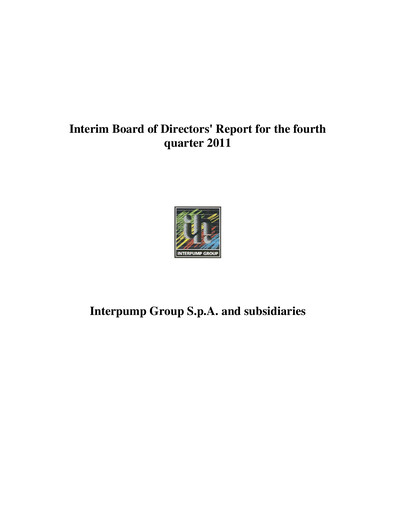 Thumbnail Interpump Group Quarterly Report 2011-q4