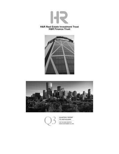 Thumbnail H&R REIT Quarterly Report 2010-q3