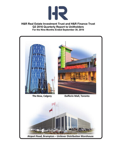 Thumbnail H&R REIT Quarterly Report 2016-q3