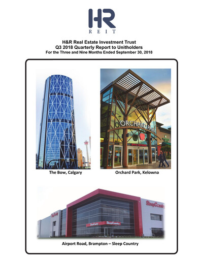 Thumbnail H&R REIT Quarterly Report 2018-q3