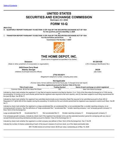Thumbnail Home Depot Quarterly Report 2026-q1