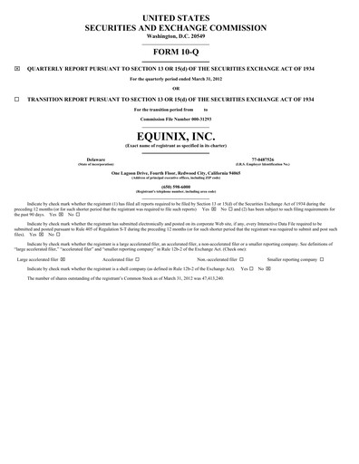 Thumbnail Equinix Quarterly Report 2012-q1