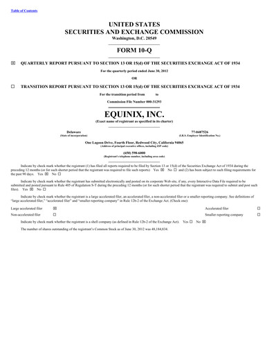 Thumbnail Equinix Quarterly Report 2012-q2