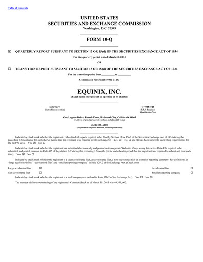Thumbnail Equinix Quarterly Report 2013-q1