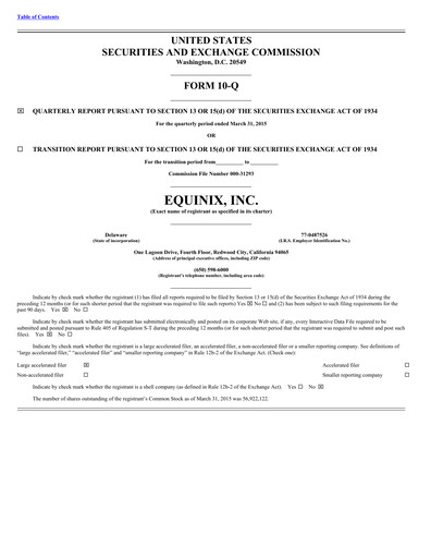 Thumbnail Equinix Quarterly Report 2015-q1