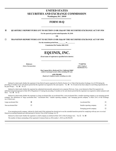 Thumbnail Equinix Quarterly Report 2018-q3