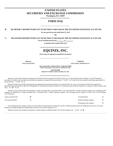 Thumbnail Equinix Quarterly Report 2019-q1