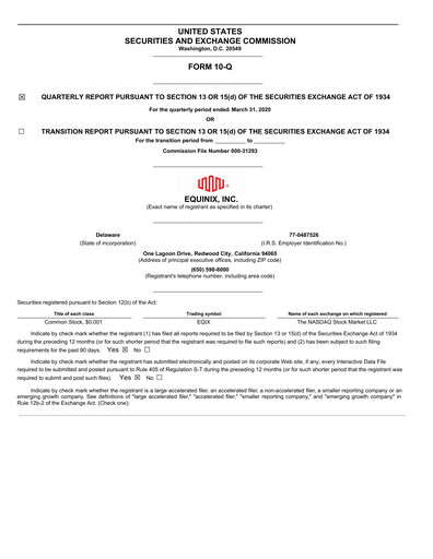 Thumbnail Equinix Quarterly Report 2020-q1