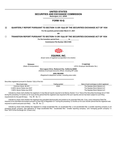 Thumbnail Equinix Quarterly Report 2021-q1