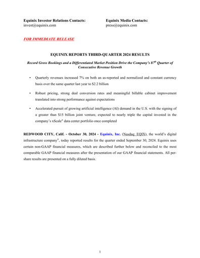 Thumbnail Equinix Quarterly Report 2024-q3