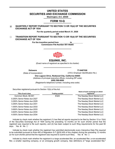 Miniature Equinix Rapport trimestriel 2026-q1