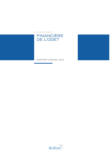 Miniature Compagnie de l'Odet Rapport annuel 2012