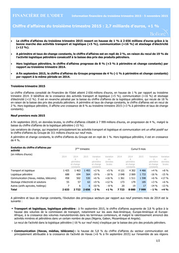 Thumbnail Compagnie de l'Odet Quarterly Report 2015-q3