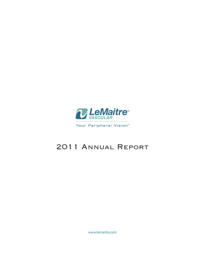 Thumbnail LeMaitre Vascular Annual Report 2011