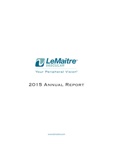 Thumbnail LeMaitre Vascular Annual Report 2015