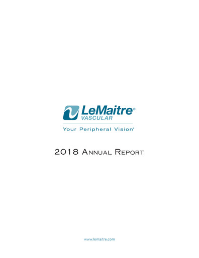 Thumbnail LeMaitre Vascular Annual Report 2018
