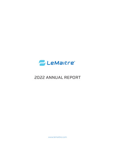 Thumbnail LeMaitre Vascular Annual Report 2022