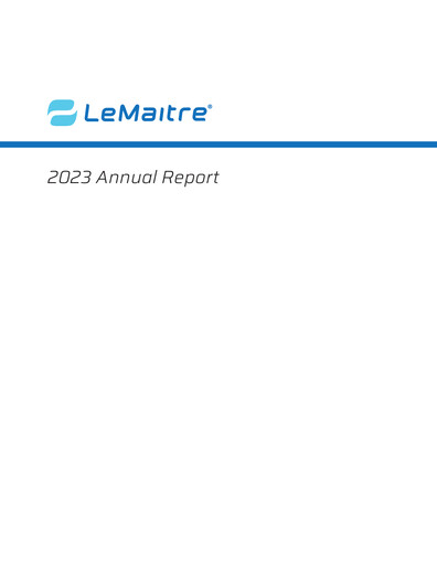 Thumbnail LeMaitre Vascular Annual Report 2023