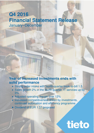 Thumbnail TietoEVRY Financial Statement 2016