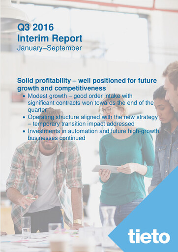 Thumbnail TietoEVRY Quarterly Report 2016-q3