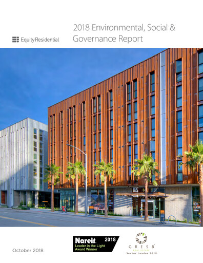 Thumbnail Equity Residential
 ESG Report 2018