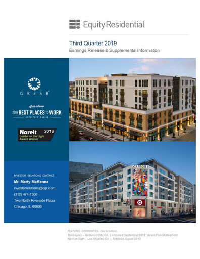 Thumbnail Equity Residential
 Quarterly Report 2019-q3