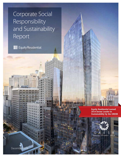 Thumbnail Equity Residential
 Sustainability Report 2014