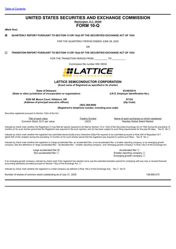 Thumbnail Lattice Semiconductor Quarterly Report 2025-q2