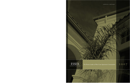Thumbnail Essex Property Trust
 Annual Report 2007
