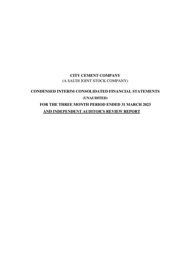 Thumbnail City Cement Company Quarterly Report 2023-q1