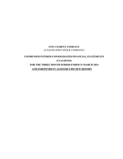 Thumbnail City Cement Company Quarterly Report 2024-q1